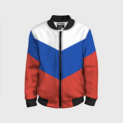 Бомбер детский Российский триколор, цвет: 3D-черный