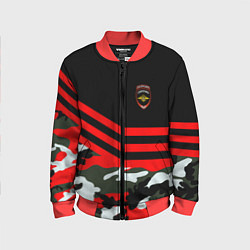 Бомбер детский Полиция: Камуфляж, цвет: 3D-красный