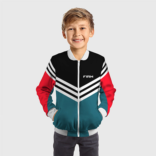 Детский бомбер Firm 90s: Arrows Style / 3D-Белый – фото 3