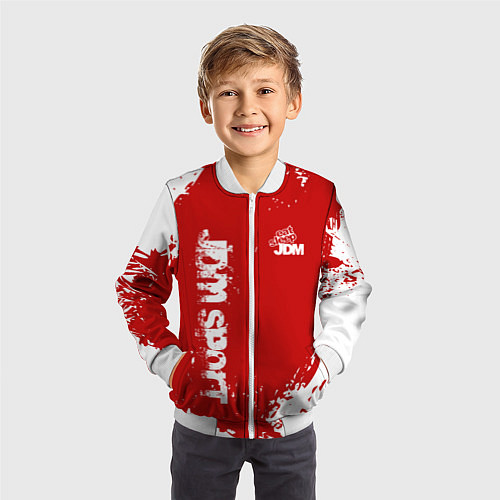 Детский бомбер Eat Sleep JDM: Red Style / 3D-Белый – фото 3