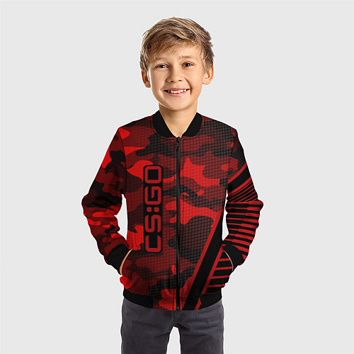 Детский бомбер CS:GO Red Camo / 3D-Черный – фото 3