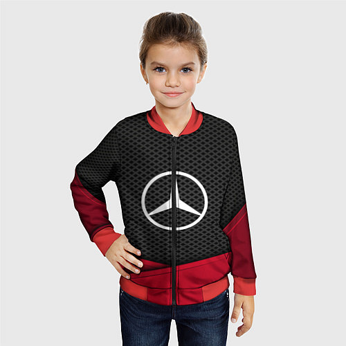 Детский бомбер Mercedes Benz: Grey Carbon / 3D-Красный – фото 4