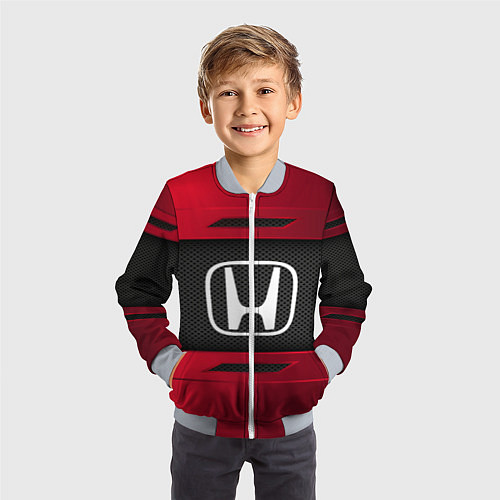 Детский бомбер Honda Sport / 3D-Серый – фото 3