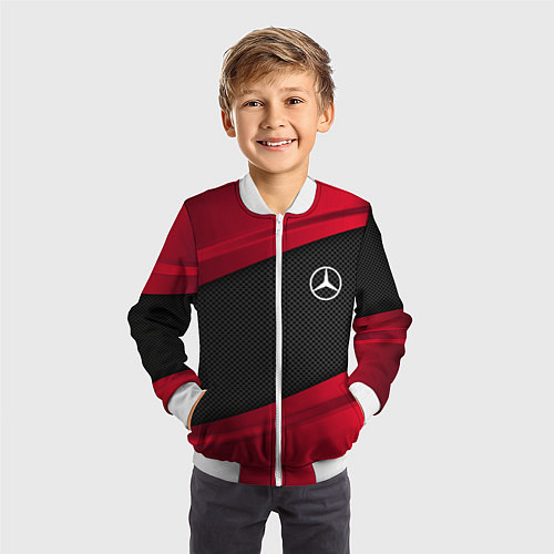 Детский бомбер Mercedes Benz: Red Sport / 3D-Белый – фото 3