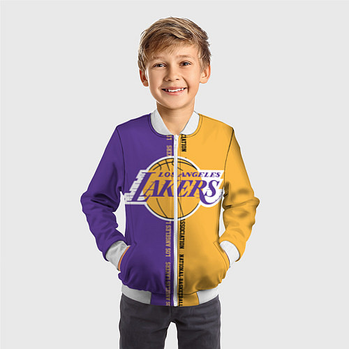 Детский бомбер NBA: LA Lakers / 3D-Белый – фото 3