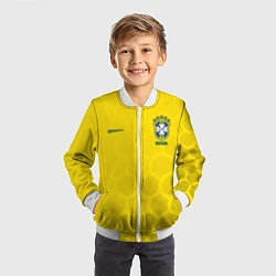 Бомбер детский Brazil Team: WC 2018, цвет: 3D-белый — фото 2