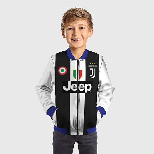 Детский бомбер FC Juventus 18-19 / 3D-Синий – фото 3