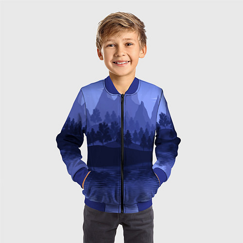 Детский бомбер Firewatch Mountains / 3D-Синий – фото 3