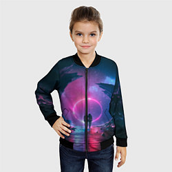 Бомбер детский Любовь в космосе, цвет: 3D-черный — фото 2