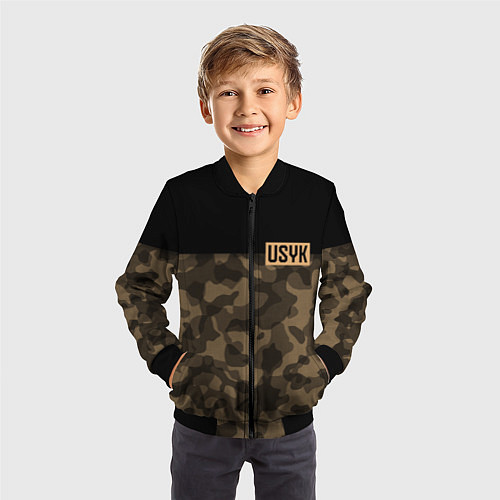 Детский бомбер USYK Camo / 3D-Черный – фото 3