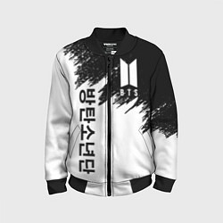 Бомбер детский BTS: White & Black, цвет: 3D-черный