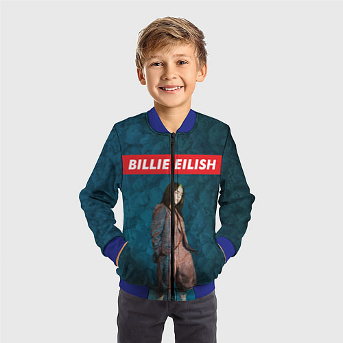 Детский бомбер BILLIE EILISH / 3D-Синий – фото 3