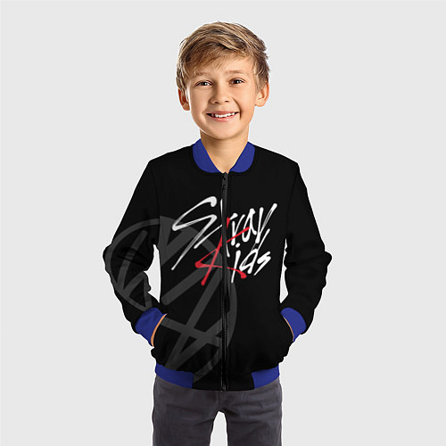 Детский бомбер Stray Kids / 3D-Синий – фото 3