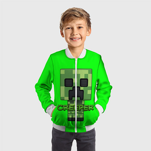 Детский бомбер MINECRAFT CREEPER / 3D-Белый – фото 3
