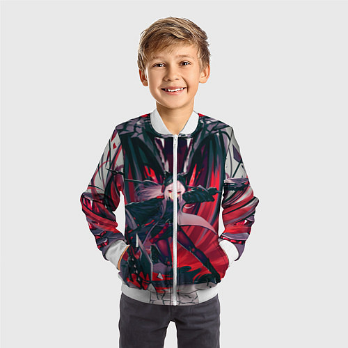 Детский бомбер Arknights art / 3D-Белый – фото 3