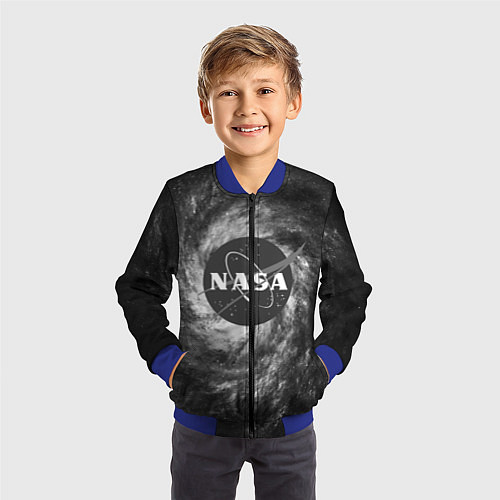 Детский бомбер NASA / 3D-Синий – фото 3