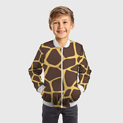 Бомбер детский Окрас жирафа, цвет: 3D-белый — фото 2