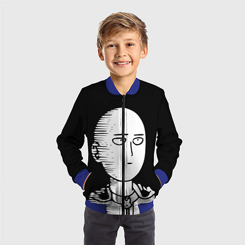 Детский бомбер ONE-PUNCH MAN / 3D-Синий – фото 3