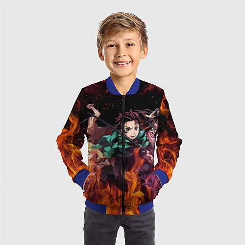Детский бомбер KIMETSU NO YAIBA / 3D-Синий – фото 3