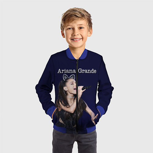 Детский бомбер Ariana Grande Ариана Гранде / 3D-Синий – фото 3