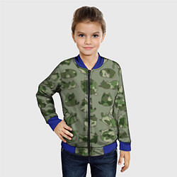 Бомбер детский Камуфляж с котиками хаки, цвет: 3D-синий — фото 2