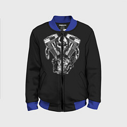Бомбер детский Движковый череп, цвет: 3D-синий