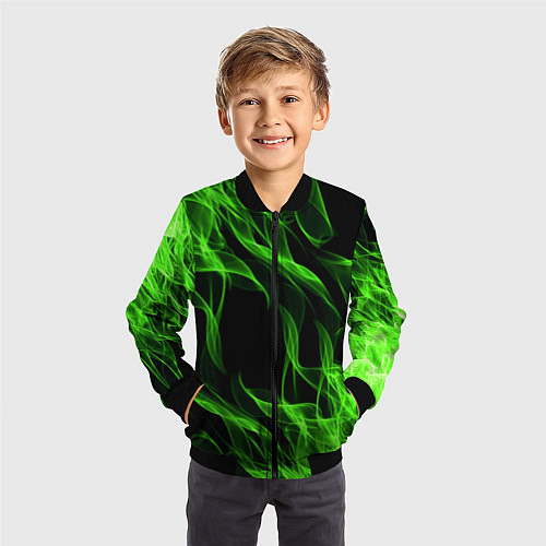 Детский бомбер TOXIC FLAME / 3D-Черный – фото 3