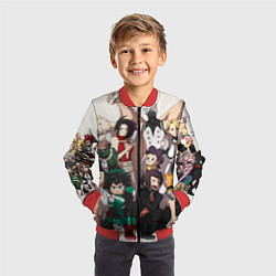 Бомбер детский MY HERO ACADEMIA множество героев, цвет: 3D-красный — фото 2