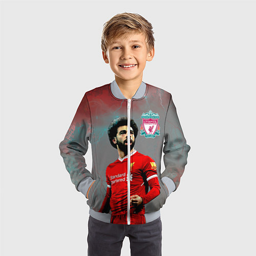 Детский бомбер Mohamed Salah / 3D-Серый – фото 3
