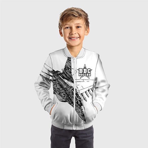 Детский бомбер ВВС России / 3D-Белый – фото 3