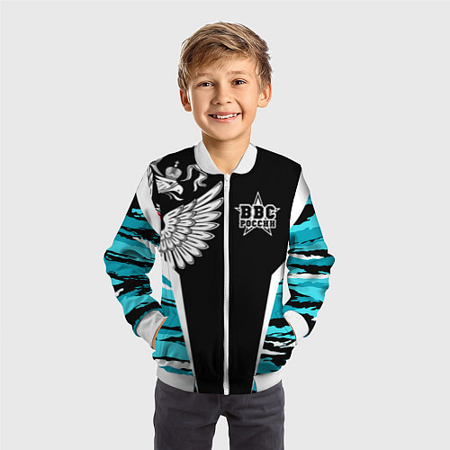 Детский бомбер ВВС России Камуфляж / 3D-Белый – фото 3