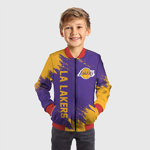 Детский бомбер LA LAKERS / 3D-Красный – фото 3