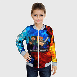 Бомбер детский MINECRAFT, цвет: 3D-серый — фото 2