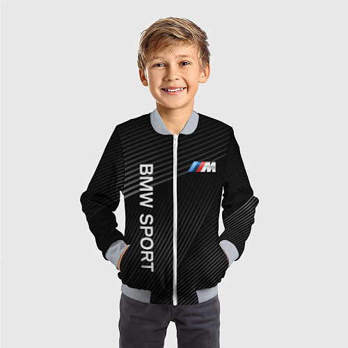 Детский бомбер BMW / 3D-Серый – фото 3