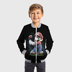 Бомбер детский Марио, цвет: 3D-серый — фото 2