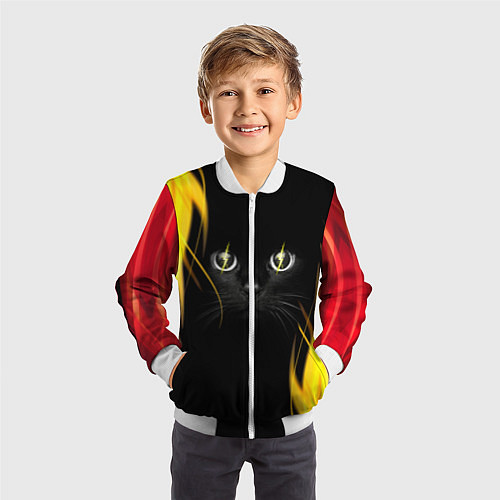 Детский бомбер Грозовой кошак / 3D-Белый – фото 3