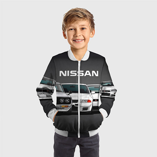 Детский бомбер NISSAN / 3D-Белый – фото 3