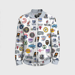 Бомбер детский NBA Pattern, цвет: 3D-серый