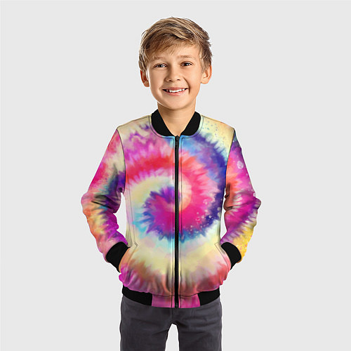 Детский бомбер Tie Dye vortex / 3D-Черный – фото 3