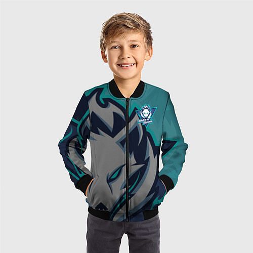 Детский бомбер Форма White wolves / 3D-Черный – фото 3