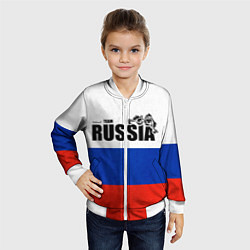 Бомбер детский Russia, цвет: 3D-белый — фото 2