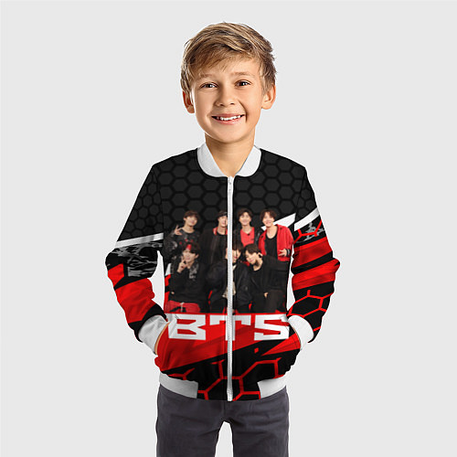 Детский бомбер BTS / 3D-Белый – фото 3