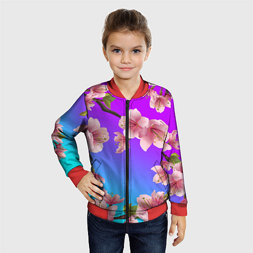 Детский бомбер САКУРА ВИШНЯ / 3D-Красный – фото 4