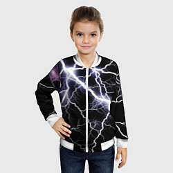 Бомбер детский Молния, цвет: 3D-белый — фото 2