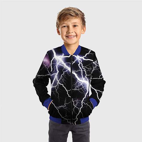 Детский бомбер Молния / 3D-Синий – фото 3