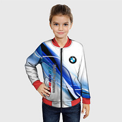Бомбер детский BMW волны - blue-white, цвет: 3D-красный — фото 2