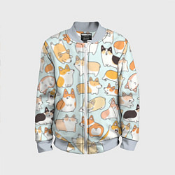 Бомбер детский Милые корги, цвет: 3D-серый