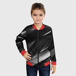 Бомбер детский GEOMETRY STRIPES BLACK & WHITE, цвет: 3D-красный — фото 2