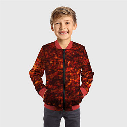 Бомбер детский Лиственной покров, цвет: 3D-красный — фото 2