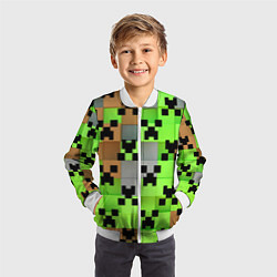 Бомбер детский Minecraft, цвет: 3D-белый — фото 2